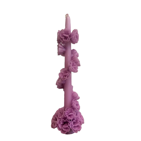 Swirl Bloom Tall Floral Candle