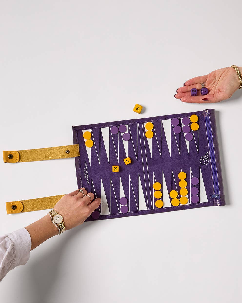 Backgammon Set with Roll-Up Board