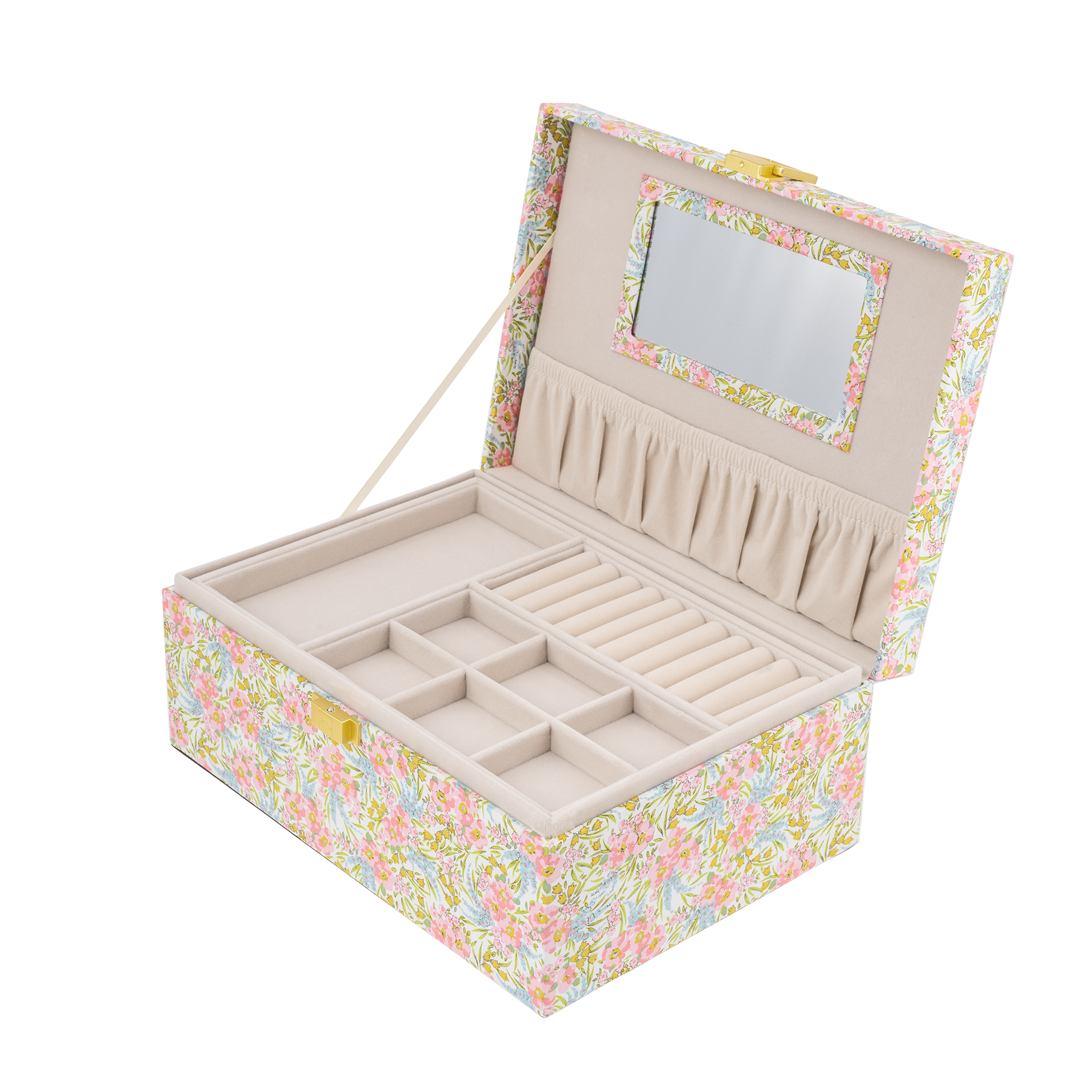 Liberty Large Jewelry Box, Swirling Petals Pink