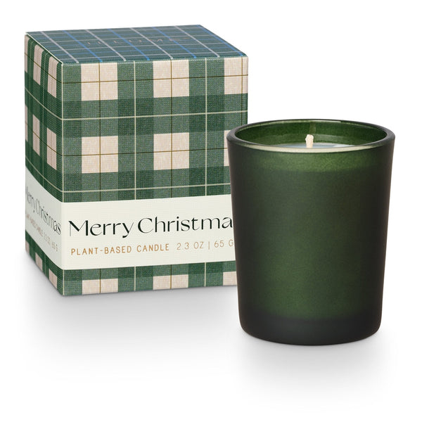 Balsam & Cedar Merry Christmas Boxed Votive Candle