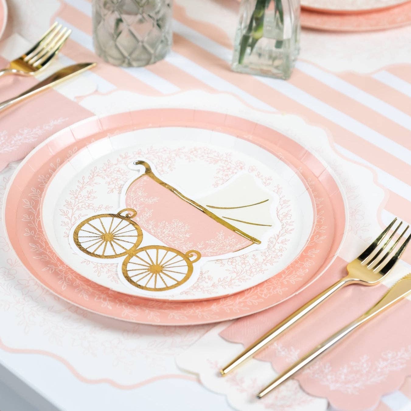 Floral Elegance Pink Beverage Napkins