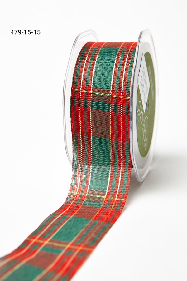 1.5" Tartan Plaid Holiday Ribbon