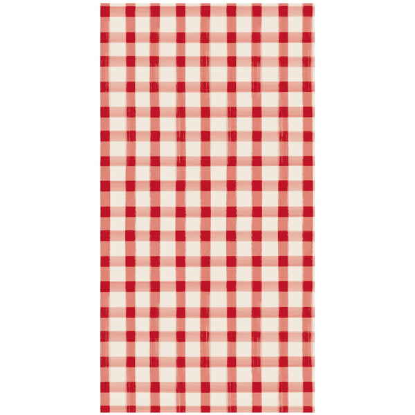 Red Painted Check Guest Towel Napkin