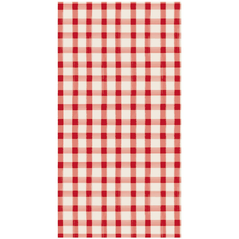 Red Painted Check Guest Towel Napkin