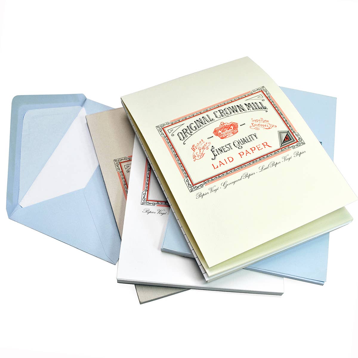 Original Crown Mill Classic Laid Envelopes (For A4): Blue / 4.25x6.75"