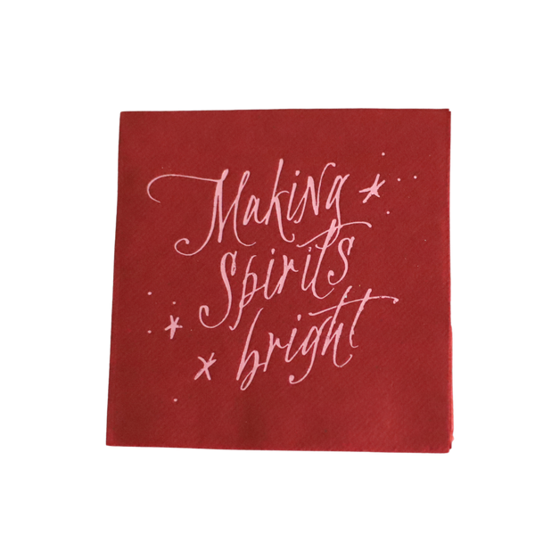 Making Spirits Bright Cocktail Napkins, Claret