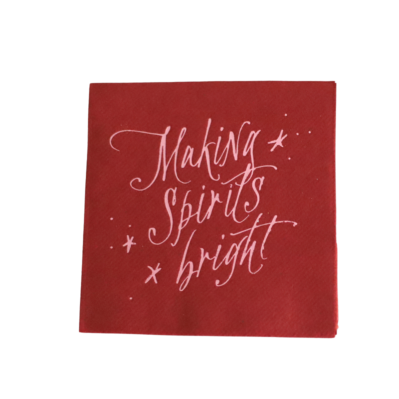 Making Spirits Bright Cocktail Napkins, Claret