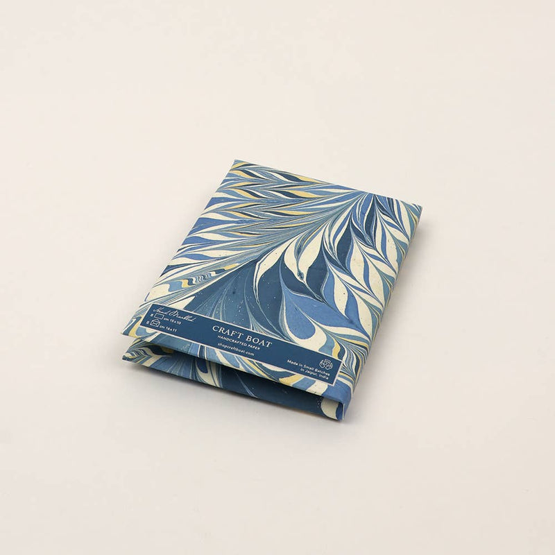 Marbled Greeting Card Set - Indigo