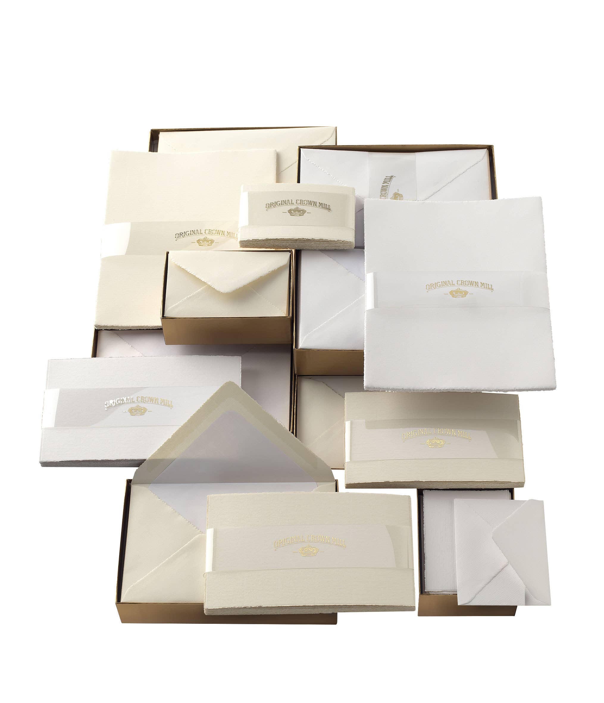 OCM Classic Laid Deckle Edge Sheet Correspondence Gold Box: Blue / A5 (5.75x8.25")