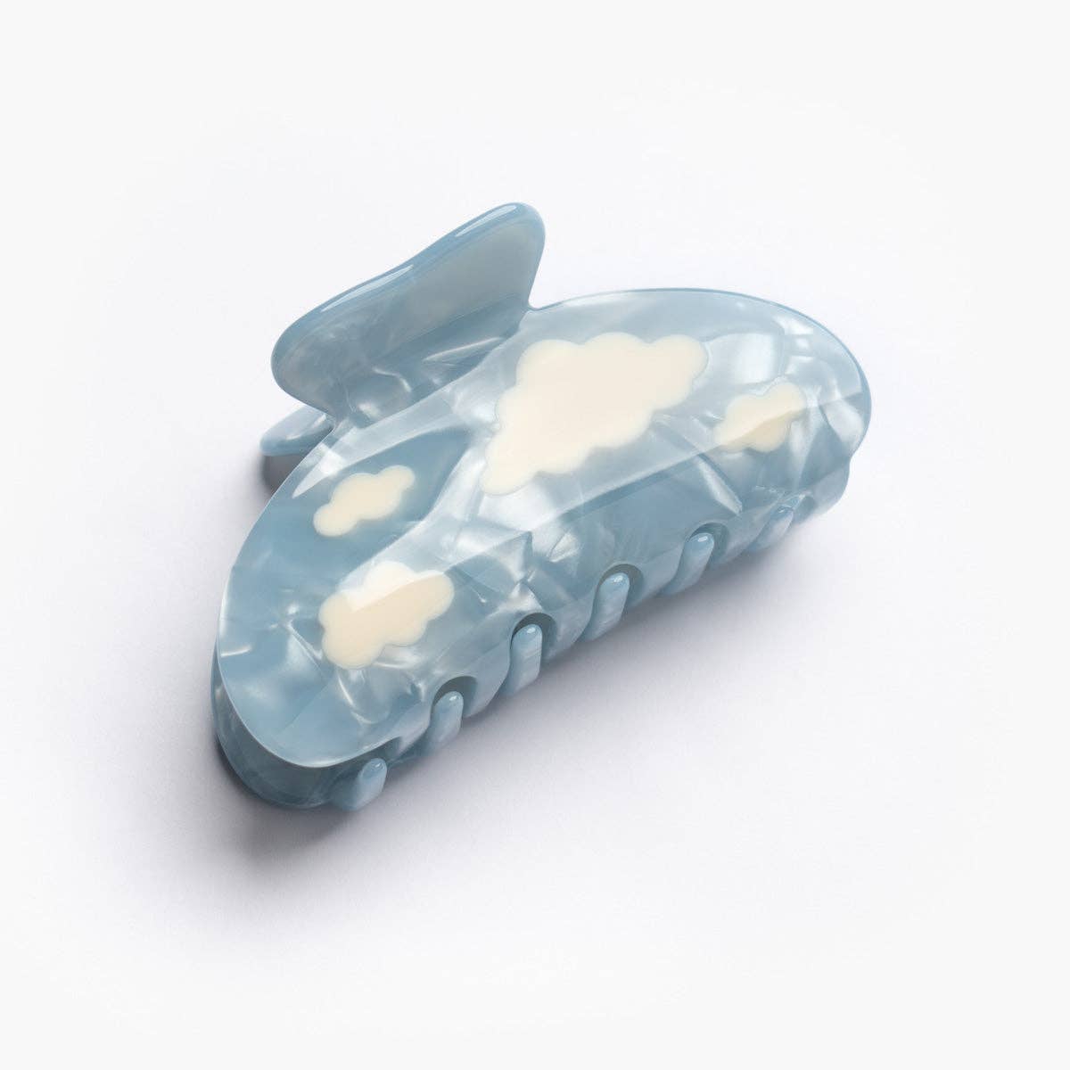 Lucy Sky Blue with White Clouds Hair Claw