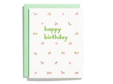 Mini Floral Birthday Letterpress Greeting Card