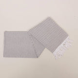 Striped Colorful Turkish Cotton Peshtemal Towel: Dark Navy Blue / Beach Towel