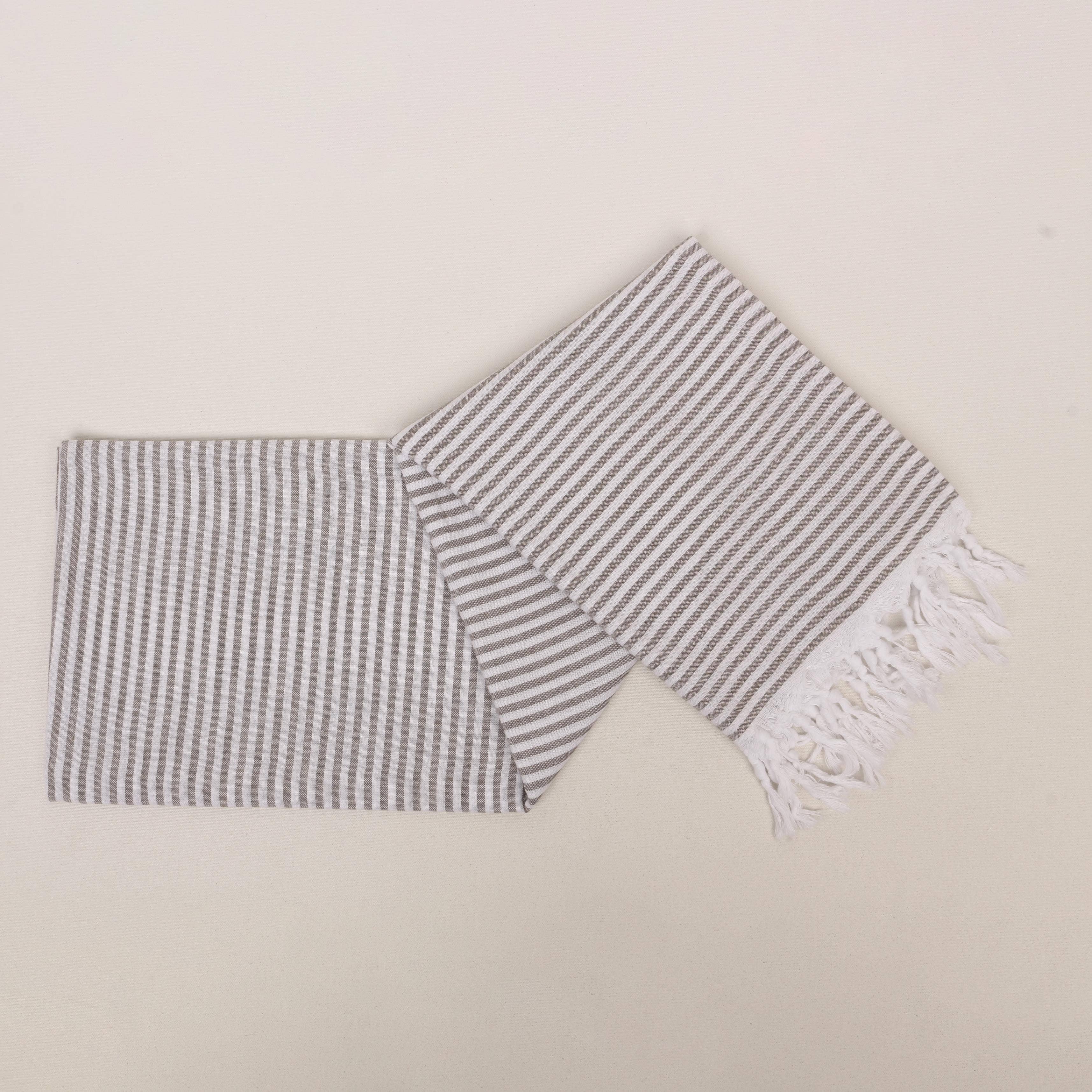 Striped Colorful Turkish Cotton Peshtemal Towel: Mint / Beach Towel