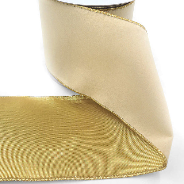 Antique Ivory Wide Wired Garland Ribbon