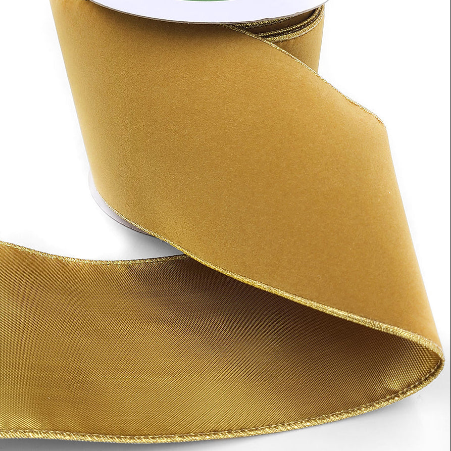Gold Wide Wired Garland Ribbon