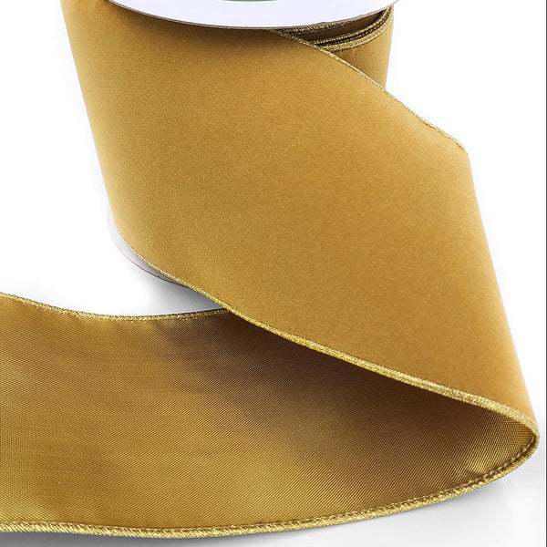 Gold Wide Wired Garland Ribbon
