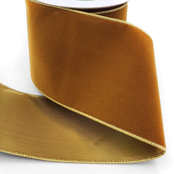 Copper Wide Wired Garland Ribbon