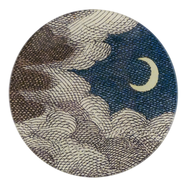 Clouds & Crescent Moon 5 3/4" Round Plate