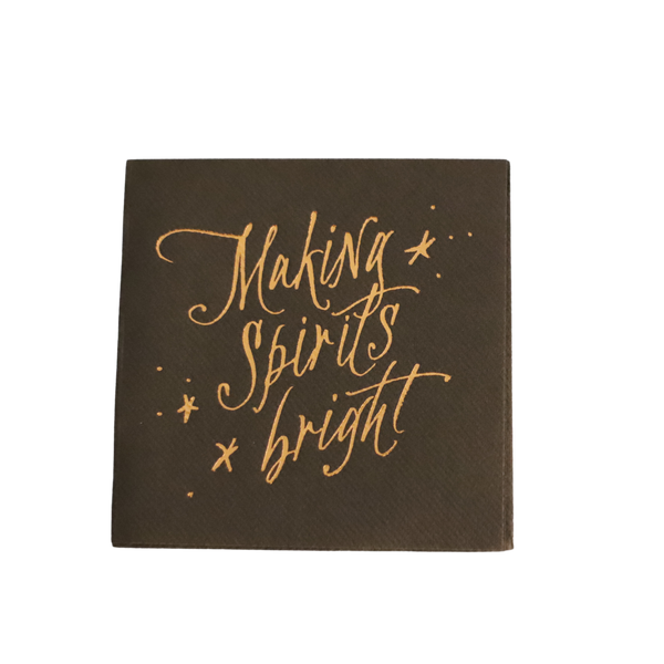 Making Spirits Bright Cocktail Napkins, Brown