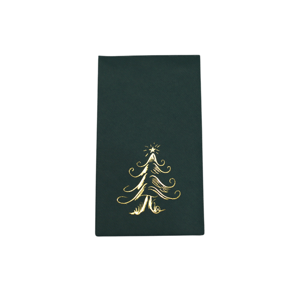 Vintage Christmas Tree Guest Napkin - Pack of 16