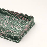 Marbled Scalloped Tray Set - Green Mountain
