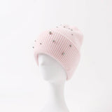 Pink Angora Crystal Beanie