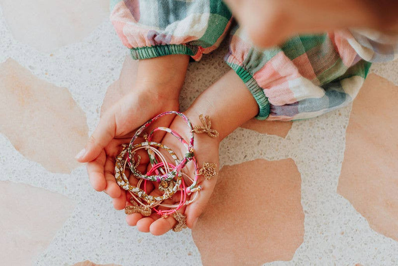 Gold Rainbow + Liberty Betsy Ann Scarlet Bracelet