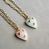 Stone Heart Necklace 16"