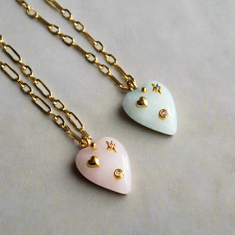 Stone Heart Necklace 16"