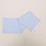 Striped Colorful Turkish Cotton Peshtemal Towel: Dark Navy Blue / Beach Towel