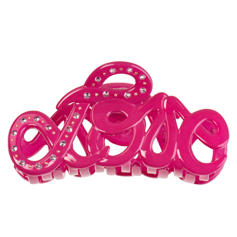 Fuchsia Swarovski Love Claw Clip, 8 cm