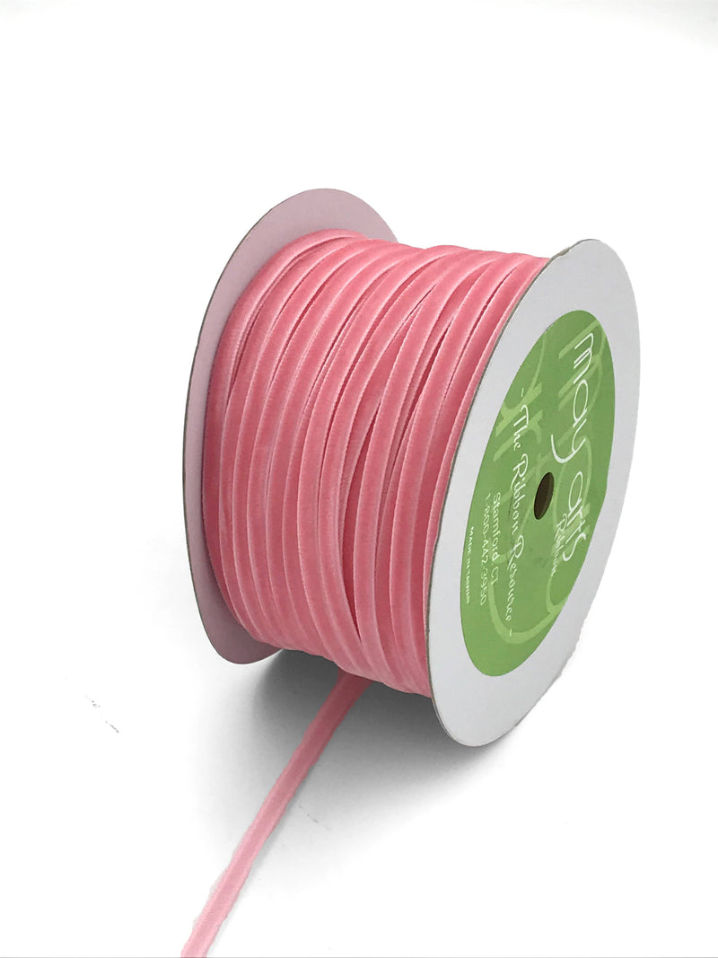 1/8" Pink Velvet Cord String