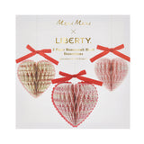 Meri Meri x Liberty Paper Honeycomb Heart Decorations