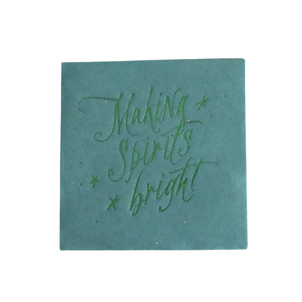 Making Spirits Bright Cocktail Napkins, Green