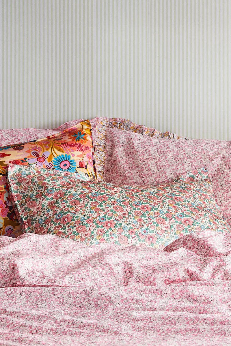 Silk Pillowcase made with Liberty Fabric BETSY CANDY FLOSS