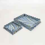 Scalloped Tray Set - Mountain Blue