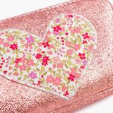 Girls Glitter Heart Purse, Gold