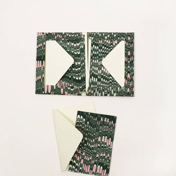 Marbled Greeting Card Set - Green