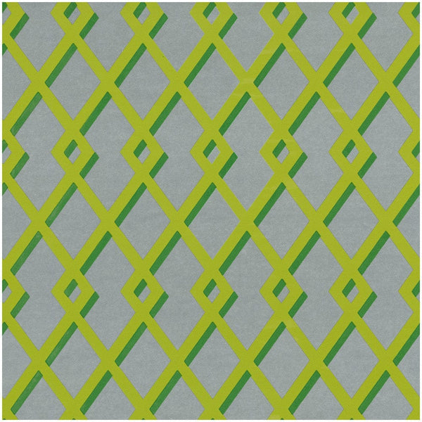 Trellis Green Silver Foil Metallic Wrapping Paper