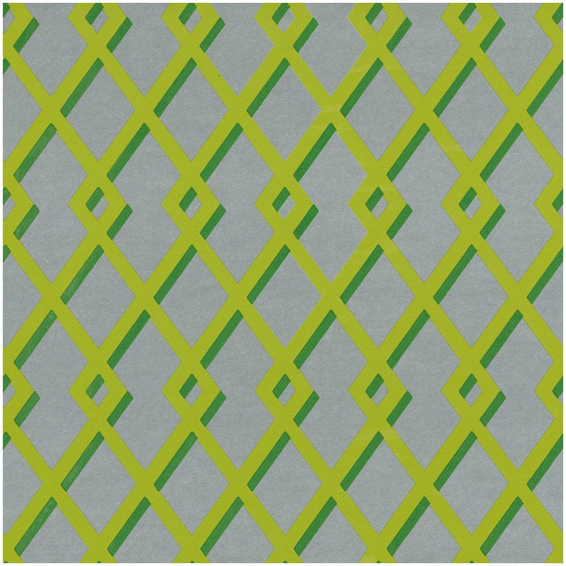 Trellis Green Silver Foil Metallic Wrapping Paper