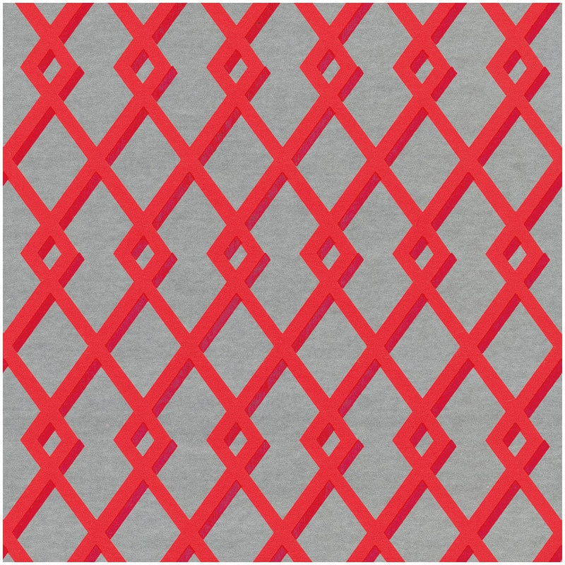 Trellis Coral Silver Foil Metallic Wrapping Paper