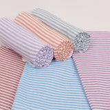 Striped Colorful Turkish Cotton Peshtemal Towel: Dark Navy Blue / Beach Towel