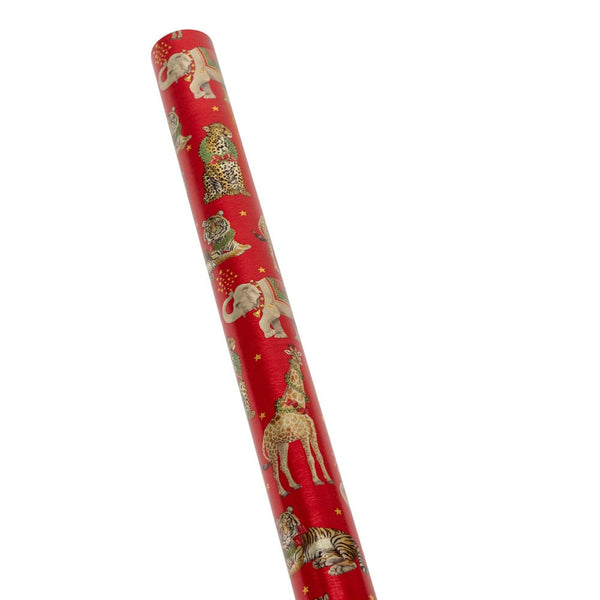 Wild Christmas Red Metallic Foil Wrapping Paper