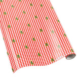 Christmas Tree Gingham Wrapping Paper