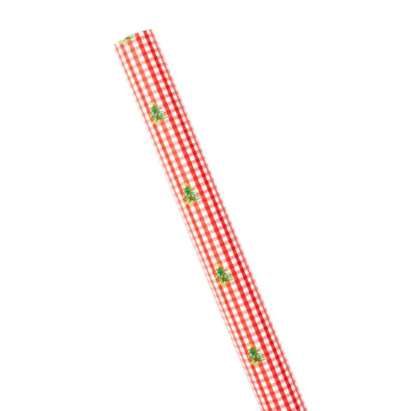 Christmas Tree Gingham Wrapping Paper