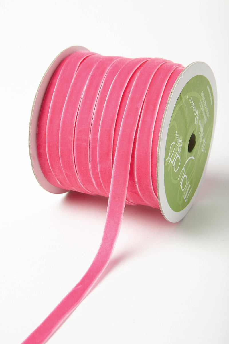 3/8" Hot Pink Velvet Ribbon