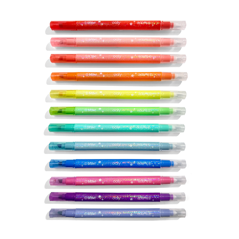 Switch-Eroo Sparkle Glittery Color Changing Markers