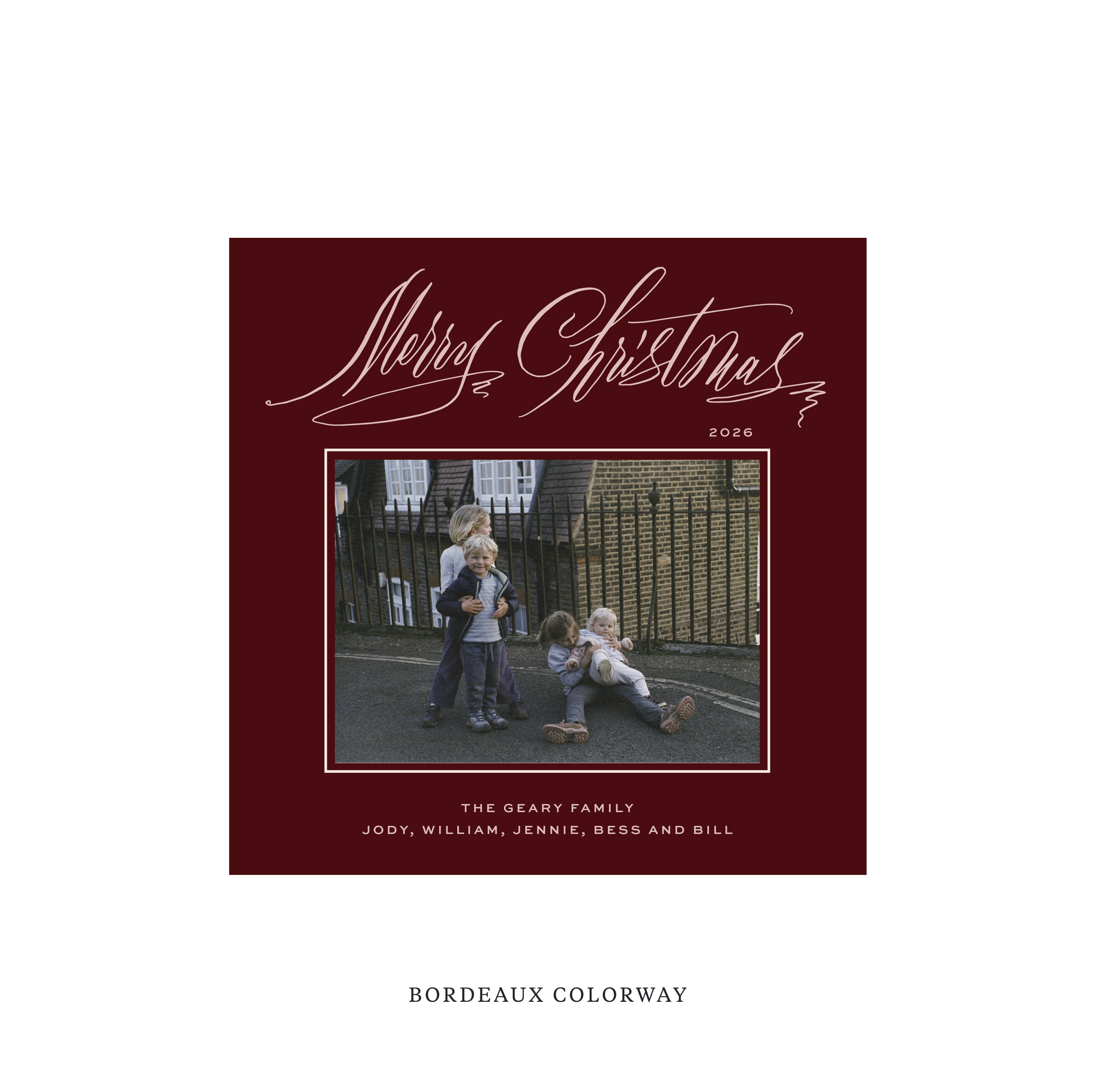 Aldridge Classic Flat Print Holiday Card, Square