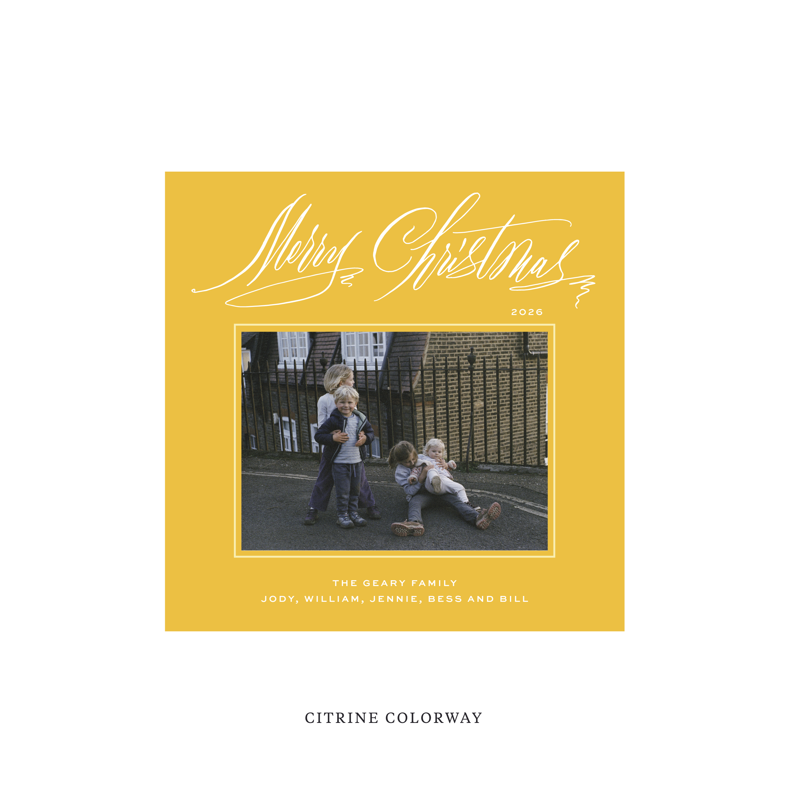 Aldridge Classic Flat Print Holiday Card, Square