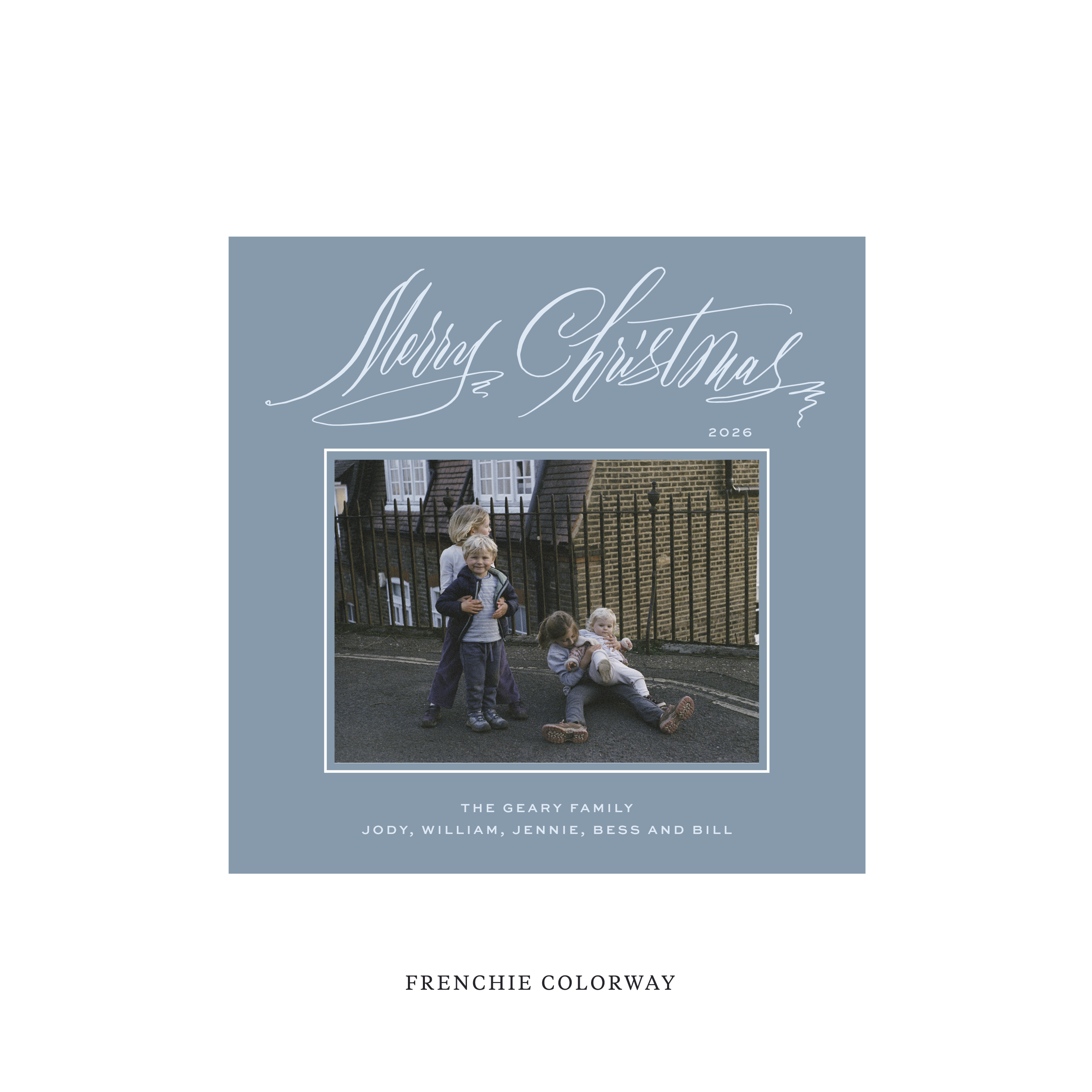 Aldridge Classic Flat Print Holiday Card, Square